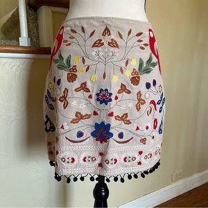 Umgee Embroidered Mini Skirt